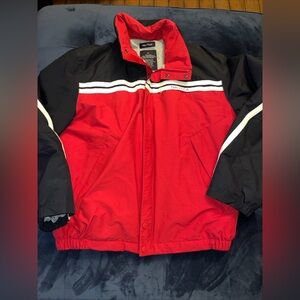 Nautica Men's Coat Medium M Red Navy Blue White Insulated Jacket